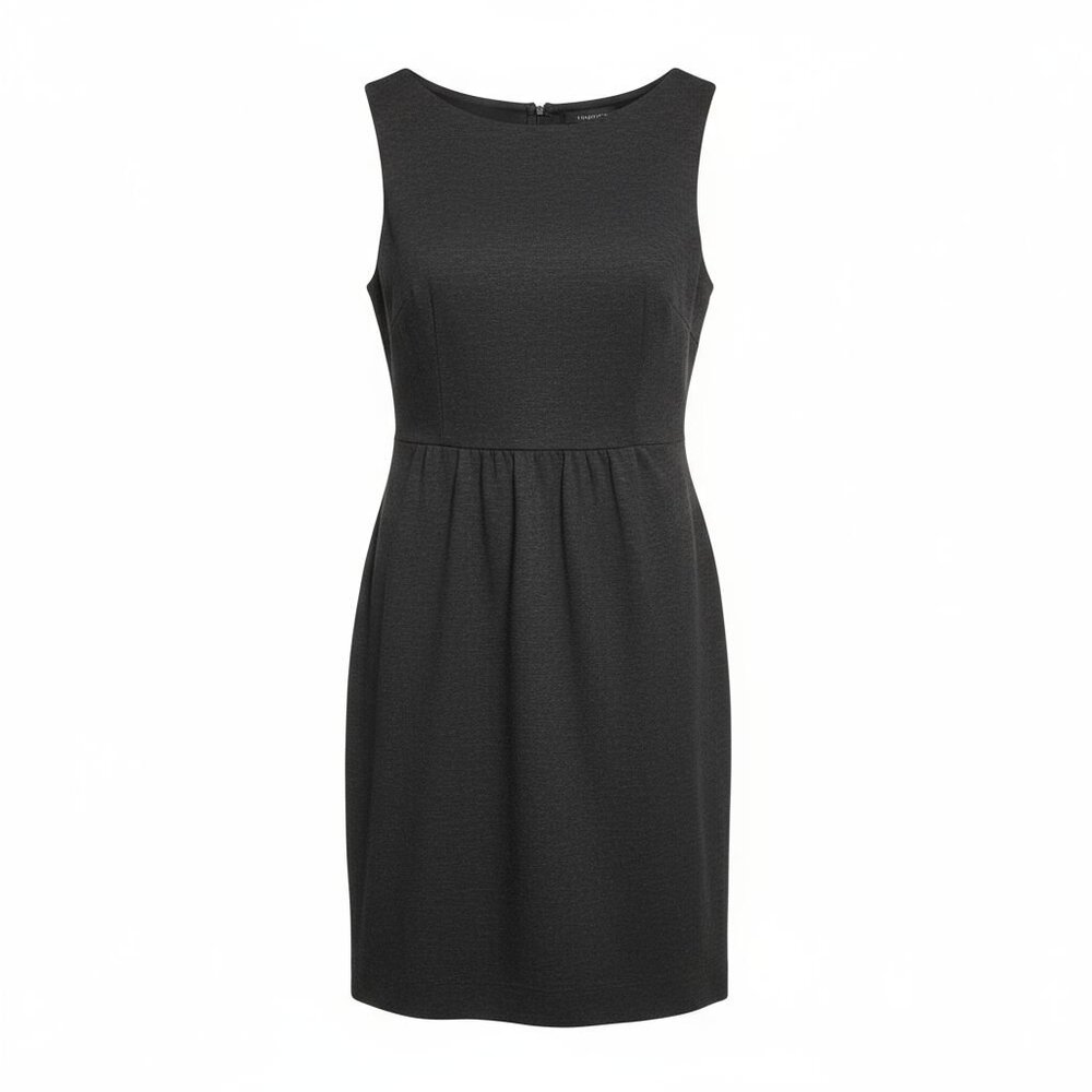 Theory Dress Womens 6 Charcoal Sleeveless Sheath Career Tailored Cotton Blend